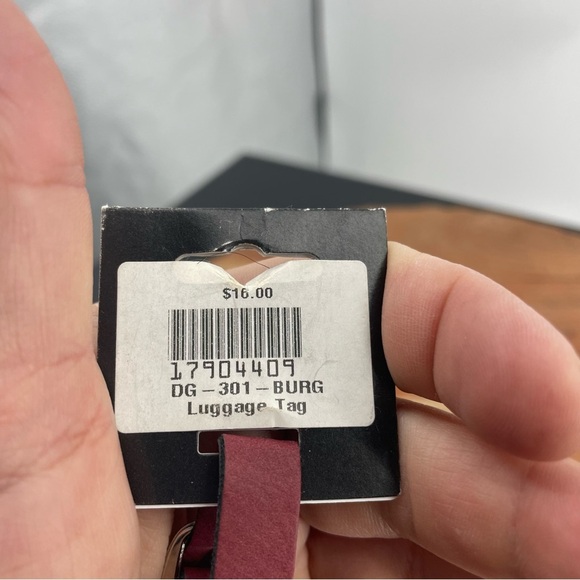 Lazer engraved gifts Texas state faux leather luggage tag red - Picture 3 of 6